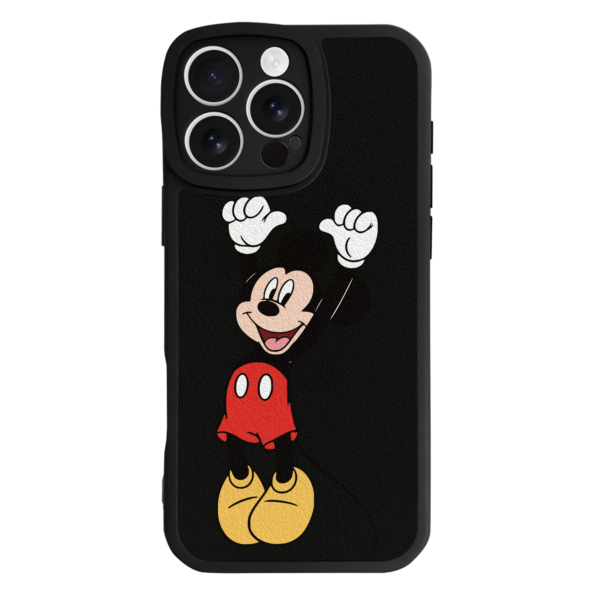 （画像用） ミッキーマウス Mickey Mouse 【iPhone 16シリーズ対応】シリコンスマホケース（レザー調） 材質：シリコン